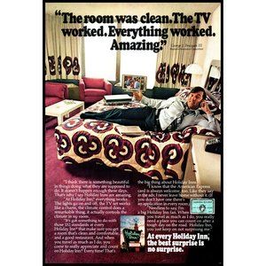 1976 Holiday Inn Hotel Business Travel Vintage Print Ad American Express Decor